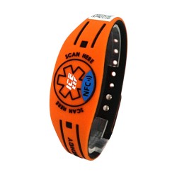 ICE-KEY BRACCIALE RUBBER NFC e QR CODE