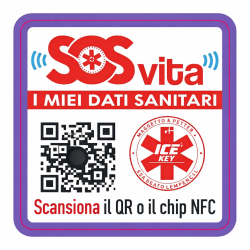 SOS-VITA -  ADESIVO PER DOCUMENTI CON CHIP NFC e QRCode