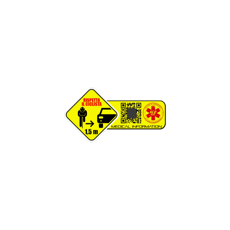 RISPETTA IL CICLISTA - LO STICKER DA CASCO BIKE
